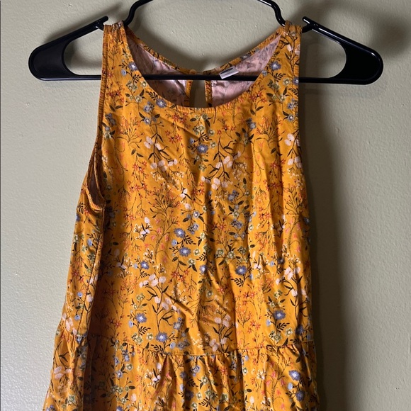 Old Navy Mustard feminine Floral sleeveless Dress - Picture 3 of 5